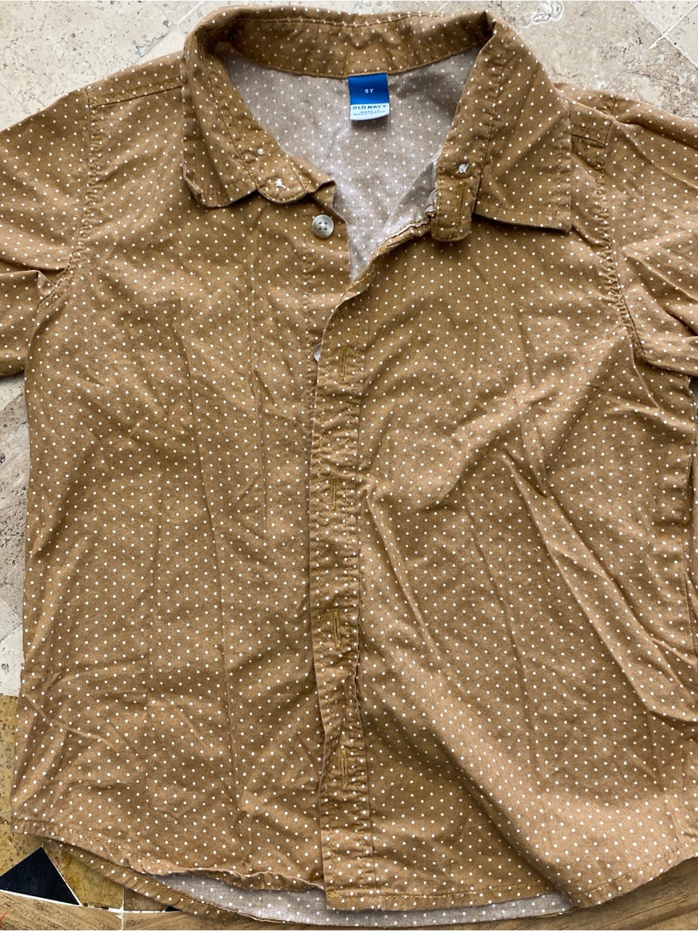 Old Navy Mustard Polka Dot Shirt